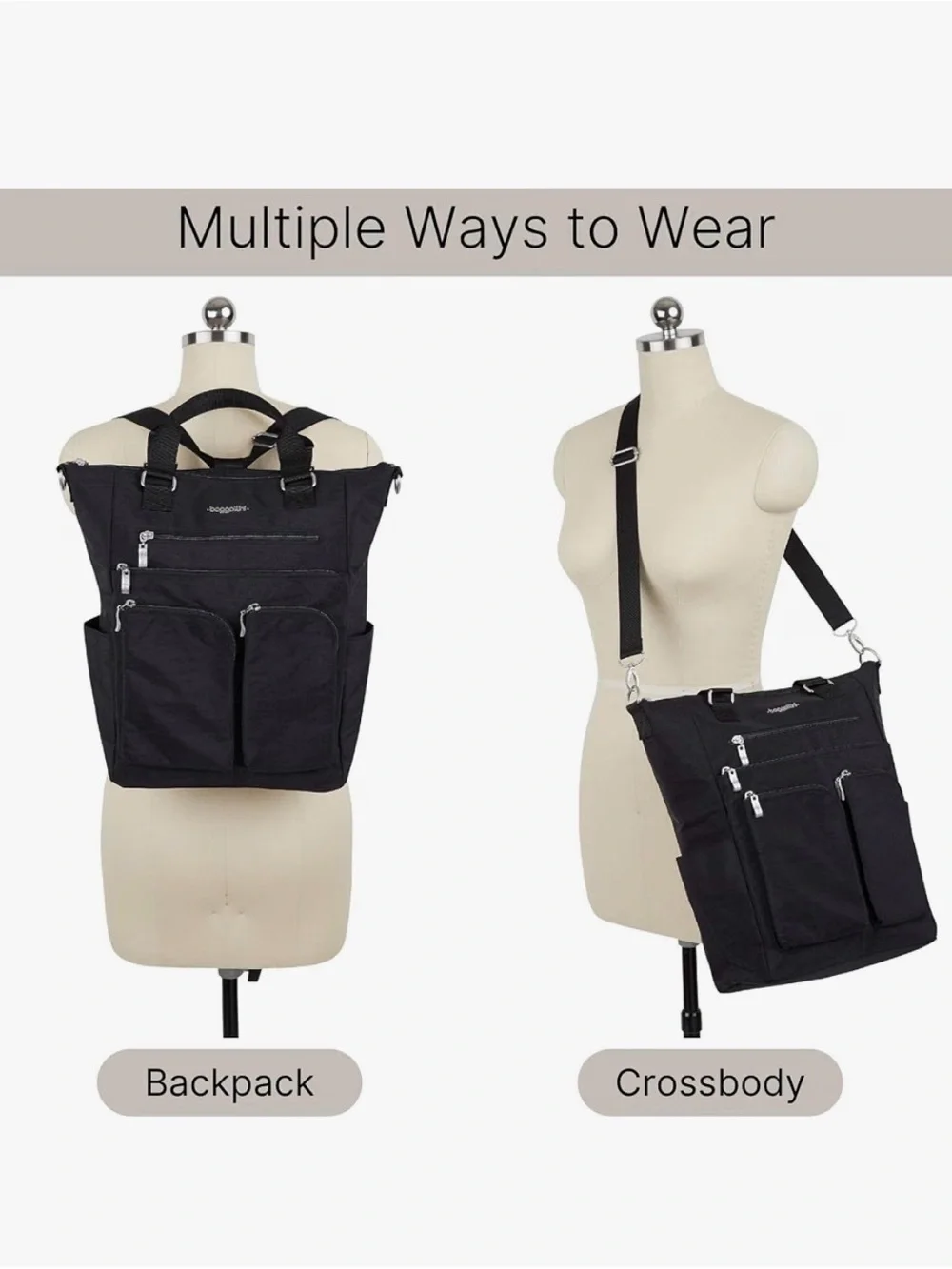 Baggallini Black Convertible Bag